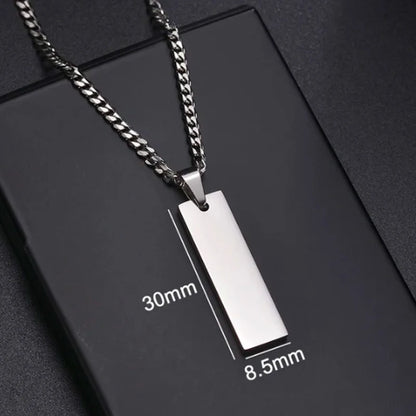 Letdiffery Custom Eye Photo Pendant Necklace Stainless Steel Personalzied Engrave Music Code Text Picture Square Pendant Jewelry