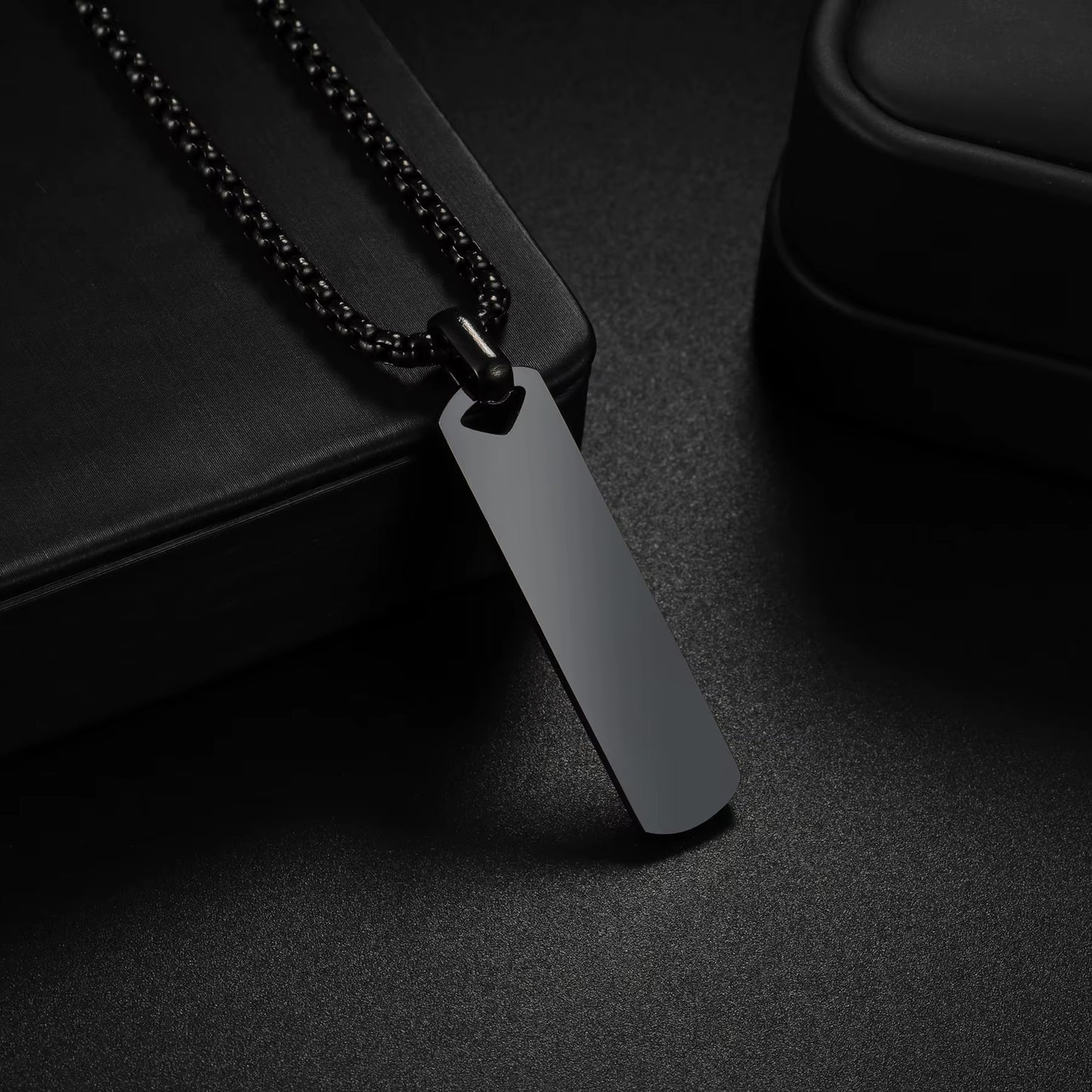 Letdiffery Custom Eye Photo Pendant Necklace Stainless Steel Personalzied Engrave Music Code Text Picture Square Pendant Jewelry